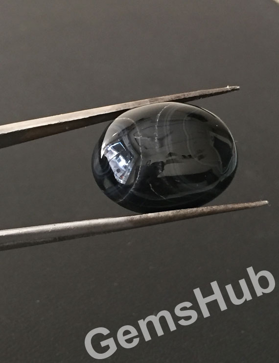 Natural Certified Sulemani Black Hakik Stone, 19.75 ct